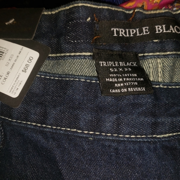 NWT Big Men's Dark Wash Jeans 52W×33L - Picture 2 of 4